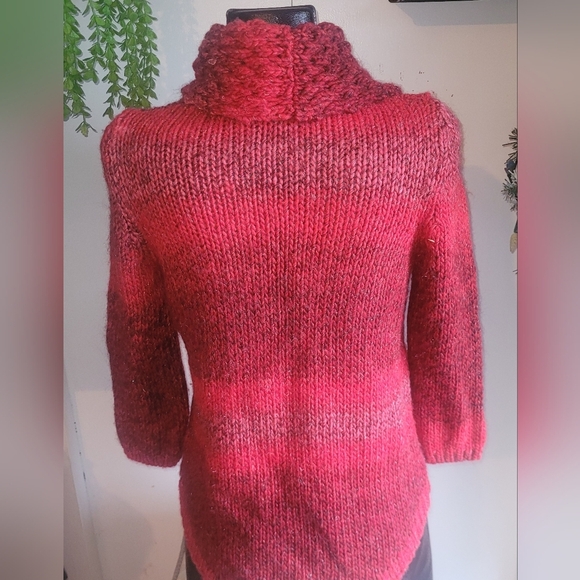Mexx red chunky knit cowl neck sweater S - Picture 6 of 7